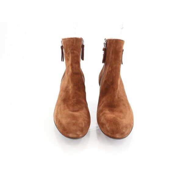 AGL Phillipa Booties Size 38 8 Brown Leather Suede Block Heel Zip Up Boots - Picture 3 of 14